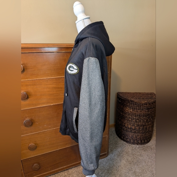 NFL GREEN BAY PACKER Full Zip Logo Sweatshirt Jacket SZ XL Faux Fur - Picture 7 of 15